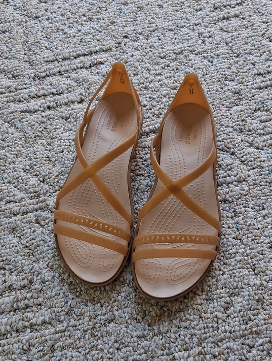CROCS Shoes - Crocs Isabella Cut Strappy Sandals ~ Dark Gold/Gold ~ W9 ~ Pre-owned
